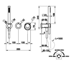 Встраиваемый смеситель для ванны Gessi Anello 63345.031 хром
